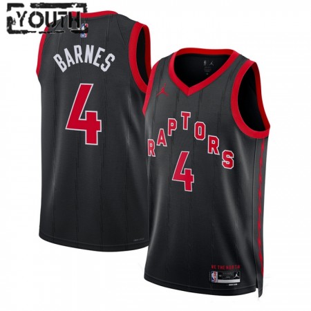 Dres Toronto Raptors Scottie Barnes 4 Jordan 2022-23 Statement Edition Crno Swingman - Dječji